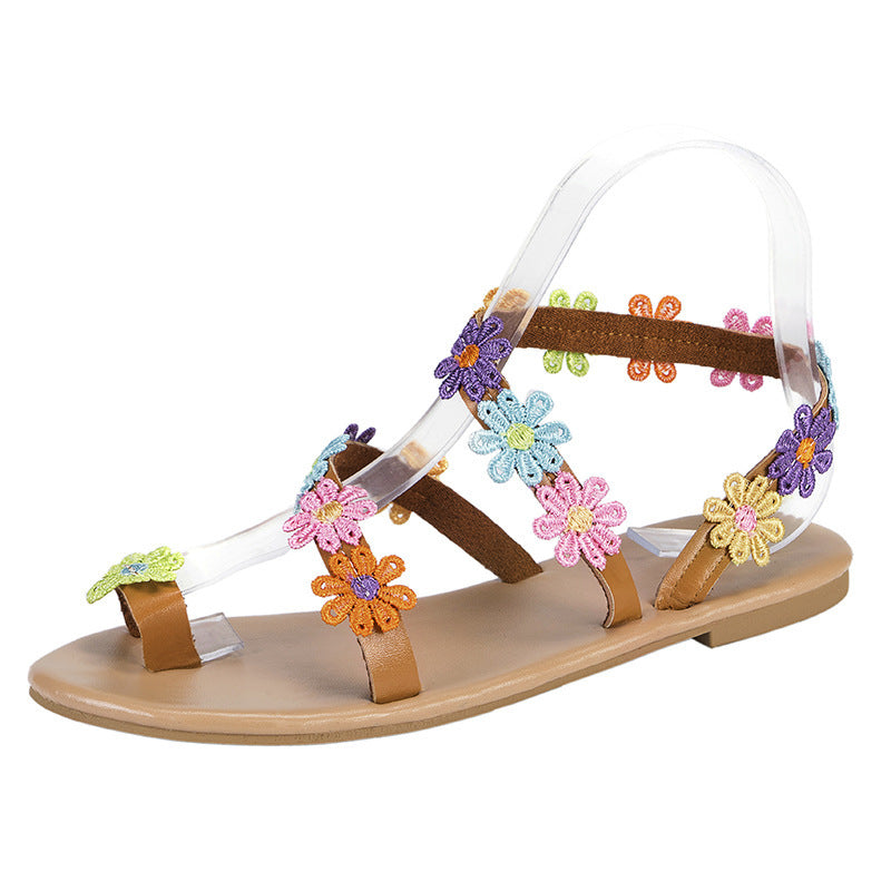 Summer Colorful Floral Slide Sandals - Mari’Anna Tees