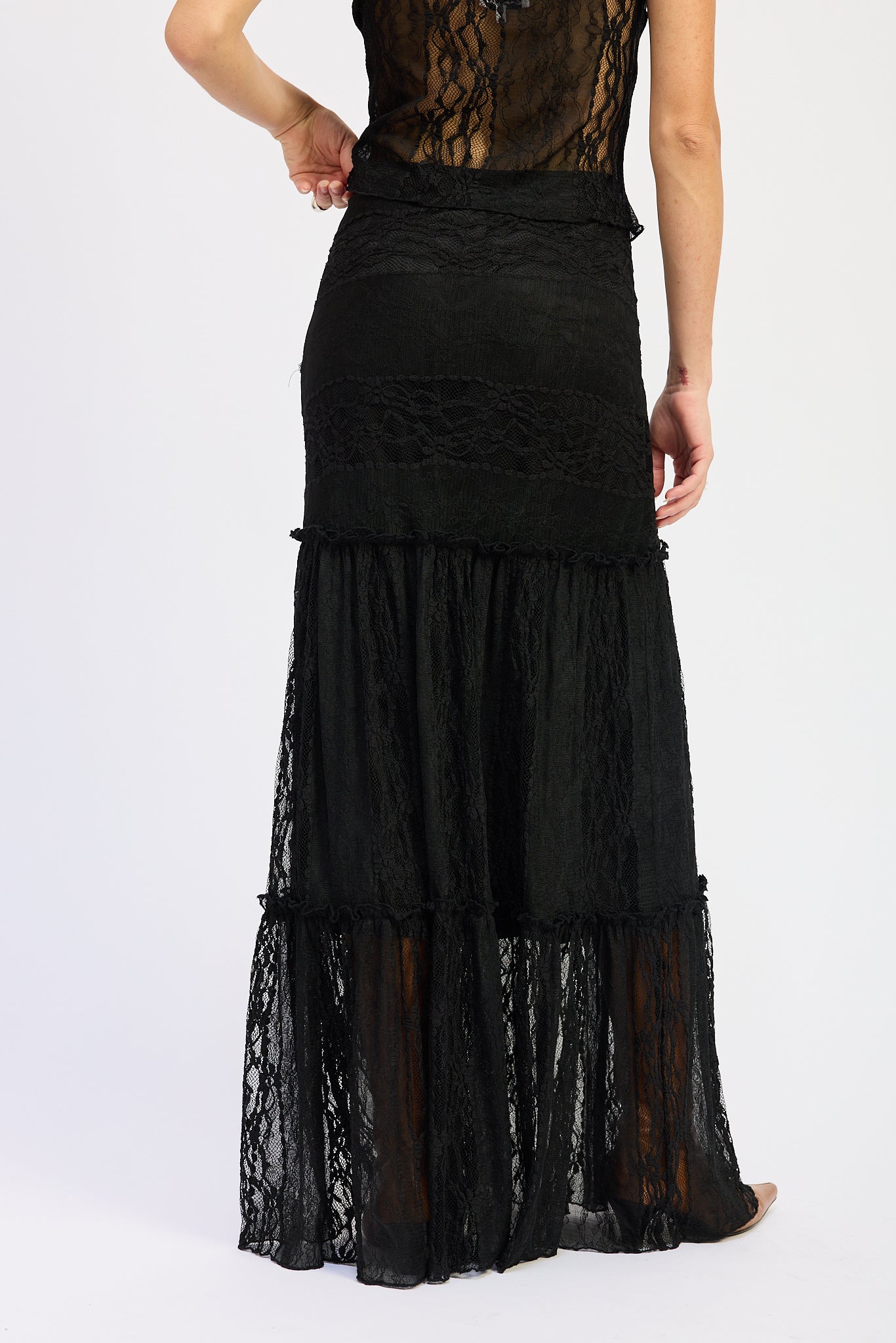 Romantic Lace Mermaid Maxi Skirt