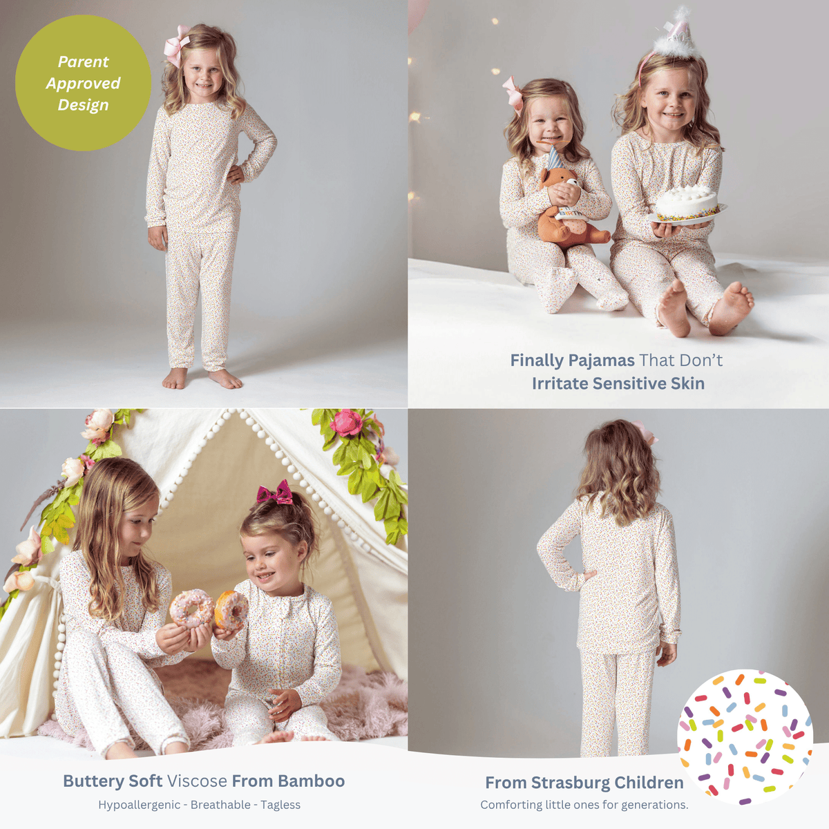 Plaid Christmas Bamboo Pajamas for Kids – Two Piece Set