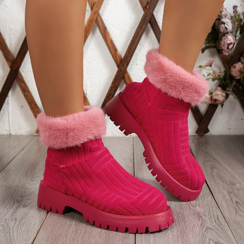 Winter Fashion Thick-soled  Ankle Boots For Women