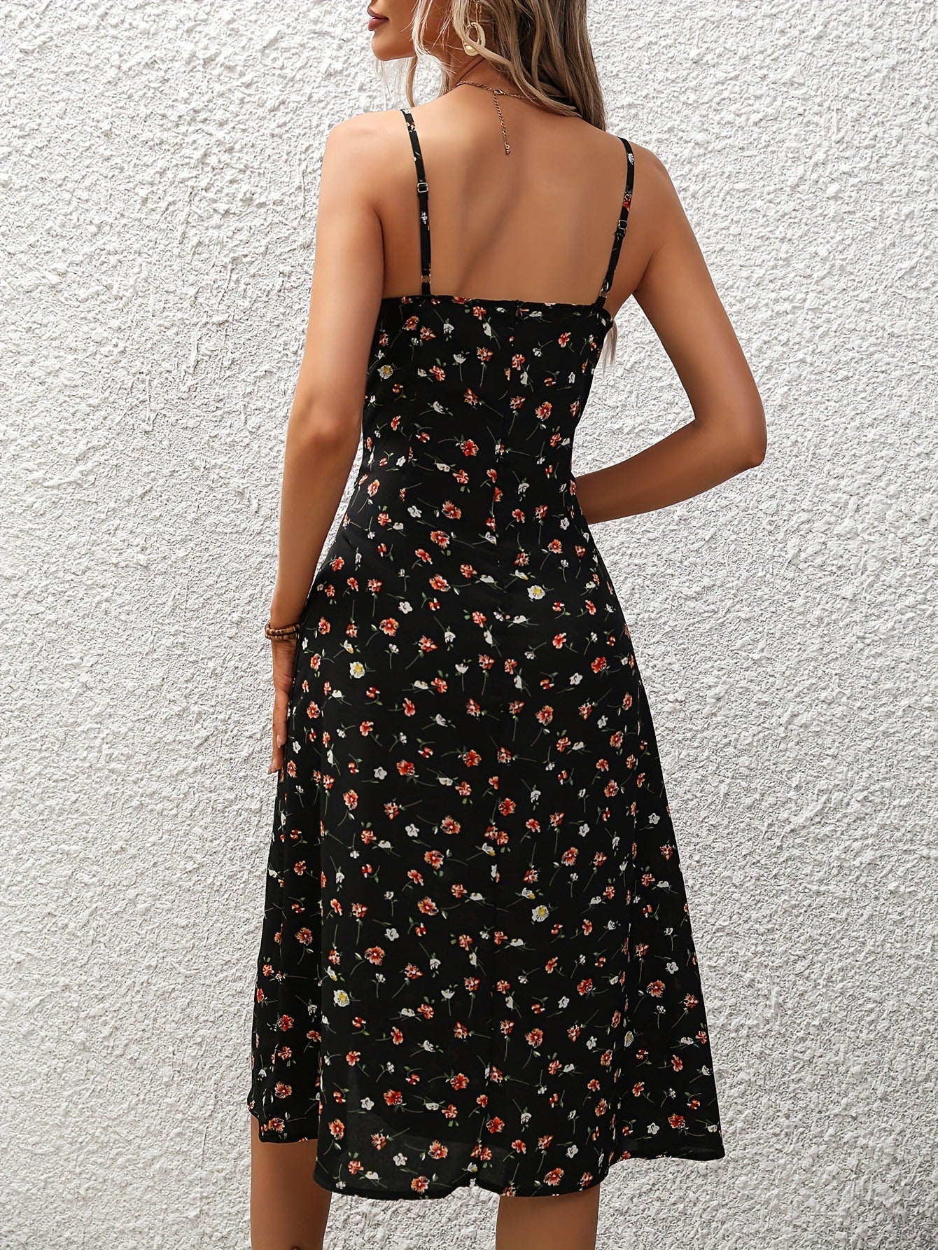 Chic Polka Dot Split Maxi Dress - Summer Style