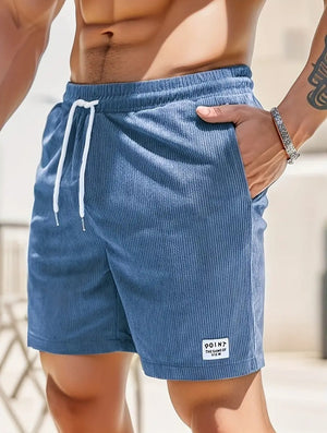 Breathable Corduroy Shorts: Men's Lace-Up Drawstring (Multiple Colors)