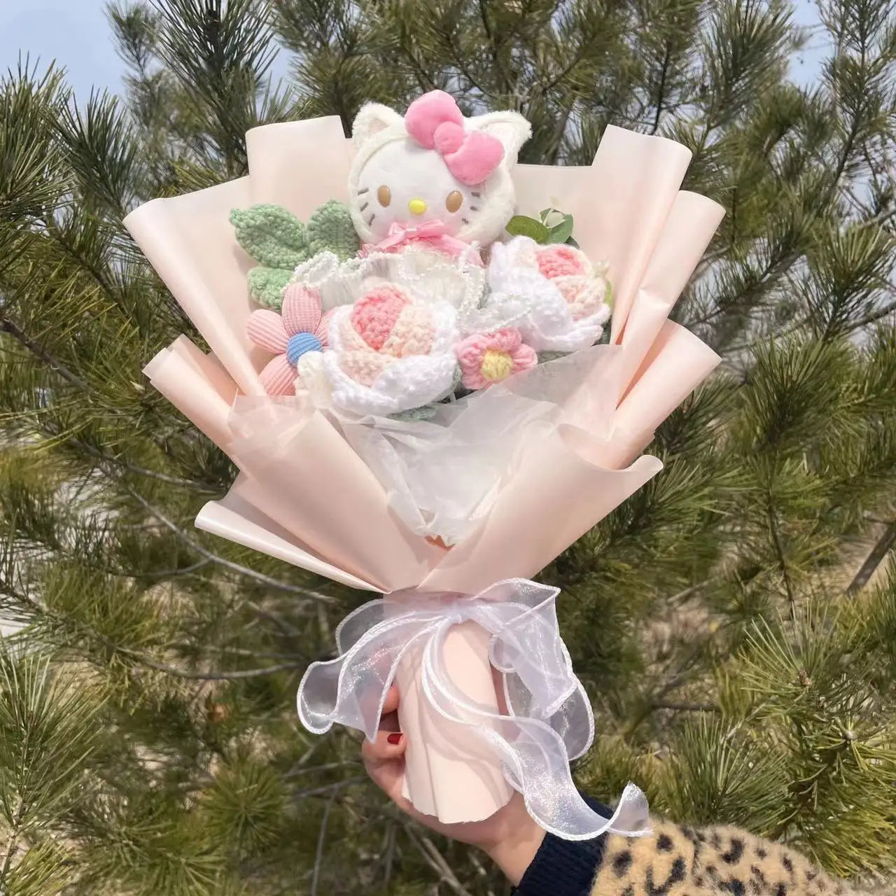 Kawaii Cat Dolls Bouquet with Artificial Flowers| Valentine's Day Gifts