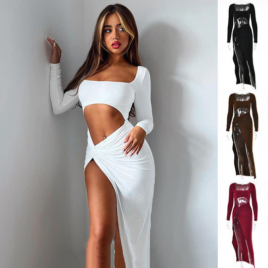 Women’s Long Sleeve Bodycon Dress with Cutout