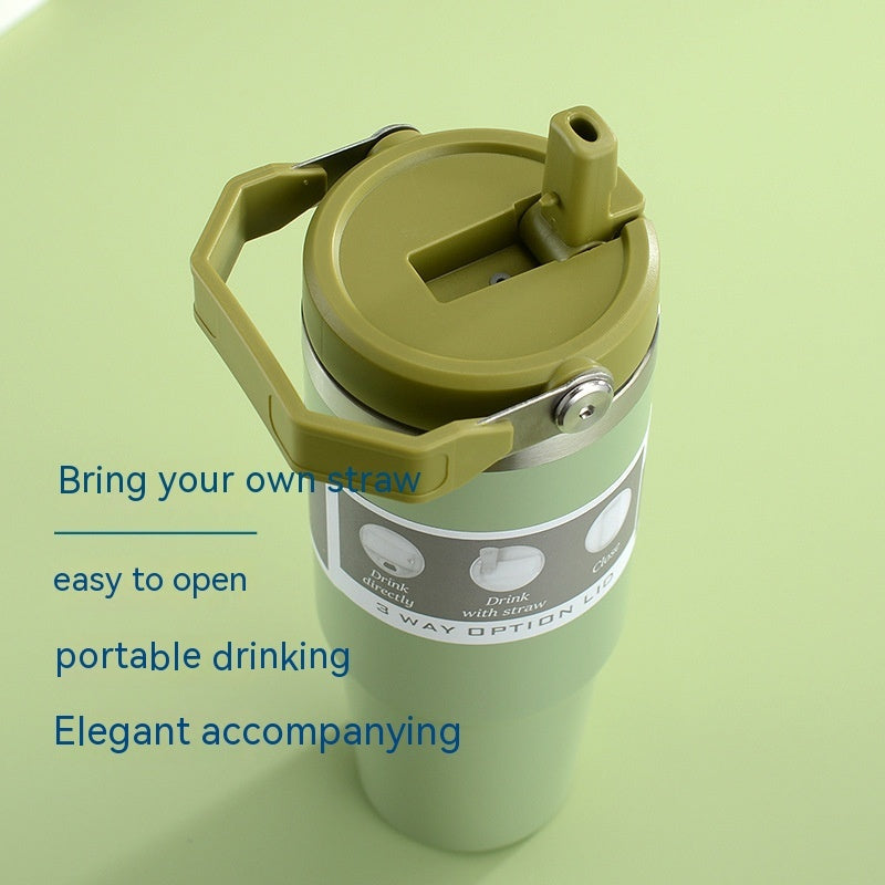 Portable Stainless Steel Hot/Cold Travel Cup Travel With Handle And Cover - Mari’Anna Tees