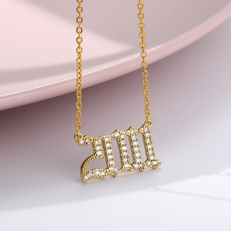 Number Year Plated Necklace