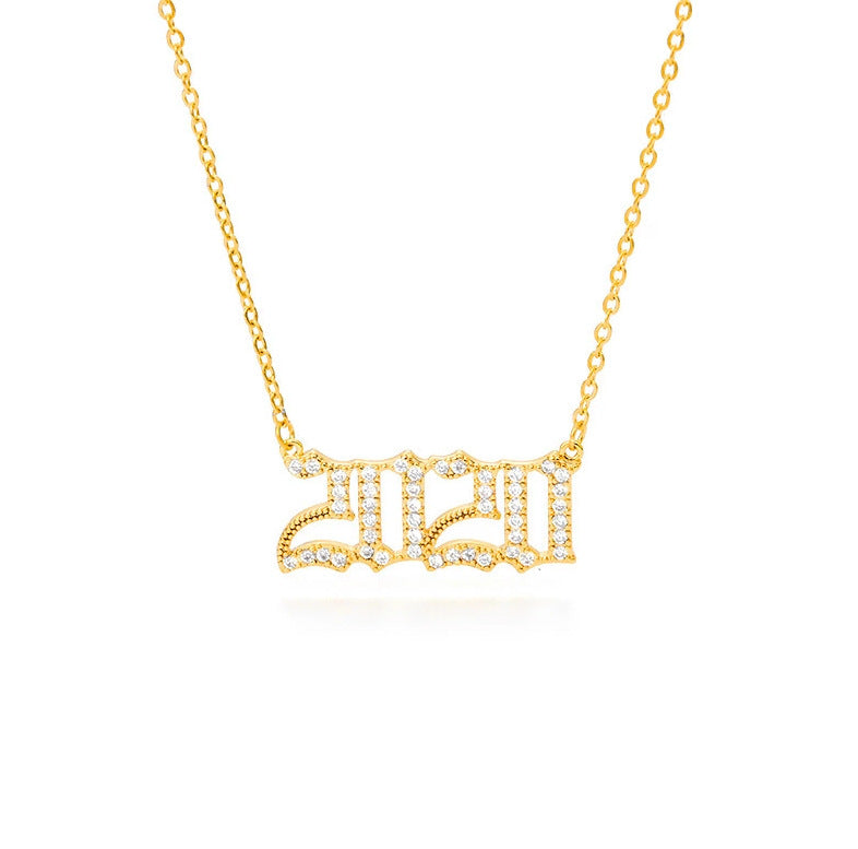 Number Year Plated Necklace