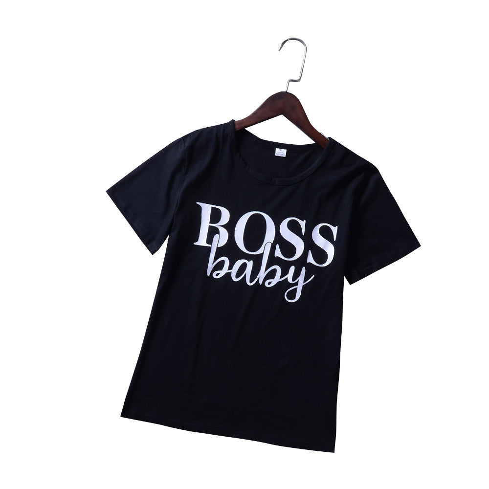 Summer Fashion “Mommy and Me” Printed T-Shirt Boss Lady Boss Baby 