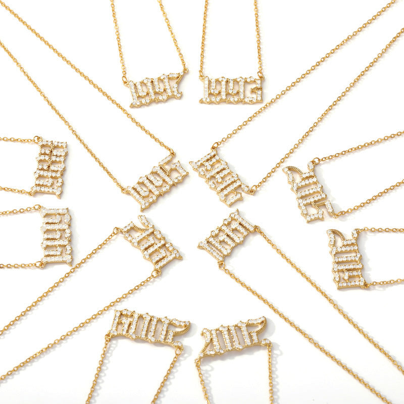 Number Year Plated Necklace