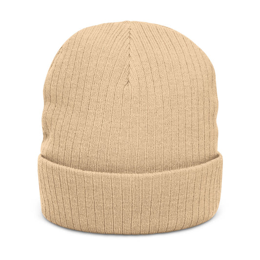 Breakthrough M Ribbed Beanie + Your Name (Personalized) - Beige