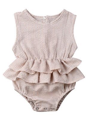 Baby Girl Striped Sleeveless Onesie - Mari’Anna Tees