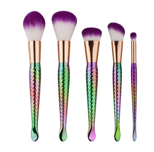 5PCS Mermaid Makeup Brushes Set Beauty Tools