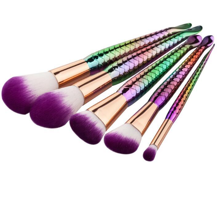 5PCS Mermaid Makeup Brushes Set Beauty Tools