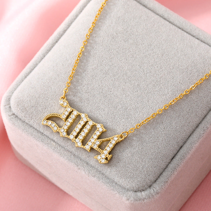 Number Year Plated Necklace