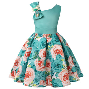 Girls Floral Princess Dresses Digitally Printed