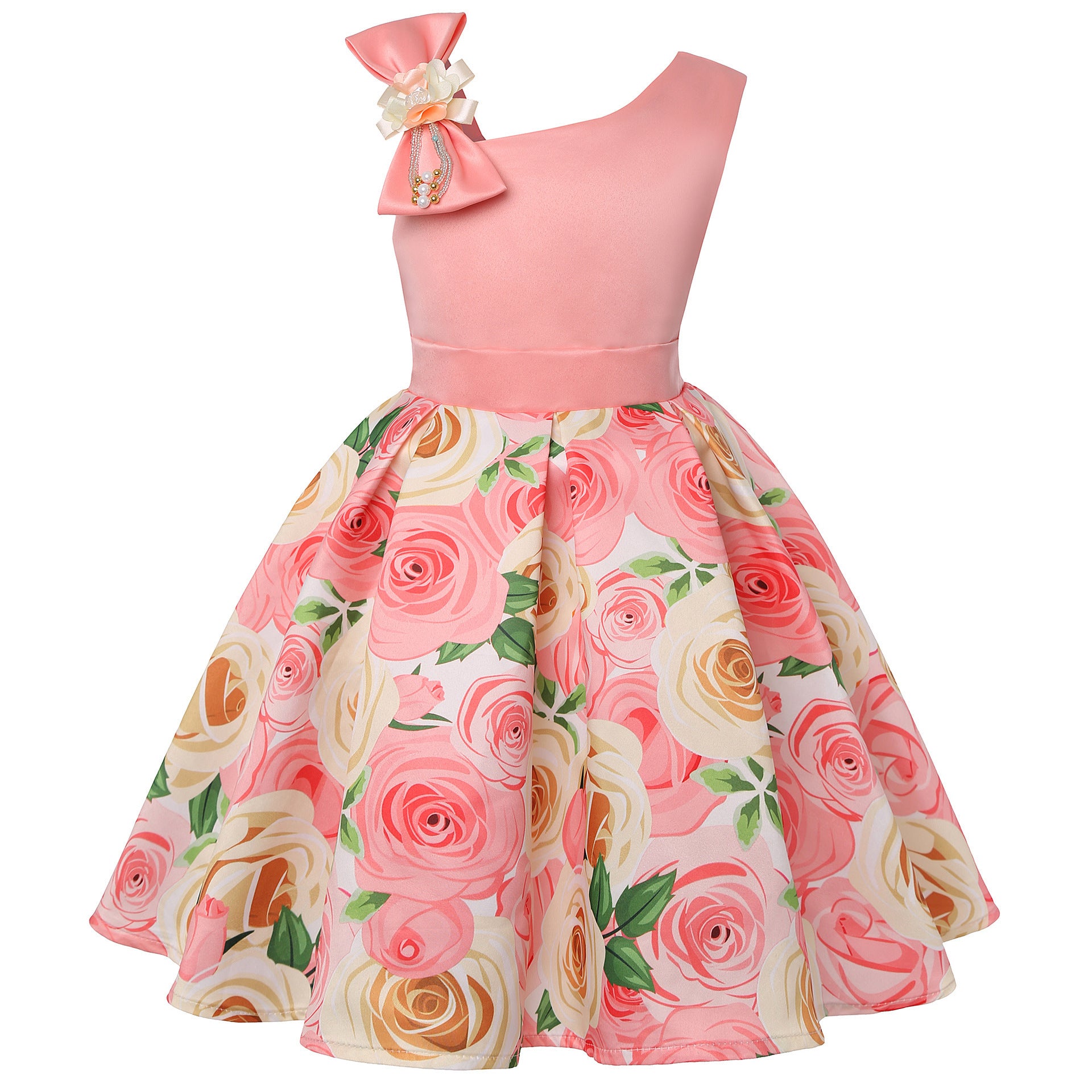 Girls Floral Princess Dresses Digitally Printed