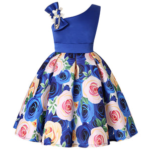 Girls Floral Princess Dresses Digitally Printed