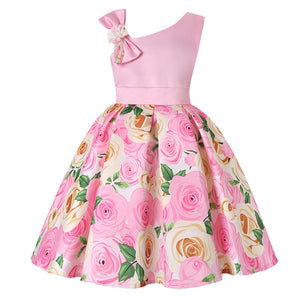 Girls Floral Princess Dresses Digitally Printed