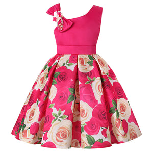 Girls Floral Princess Dresses Digitally Printed