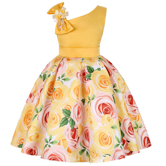 Girls Floral Princess Dresses Digitally Printed