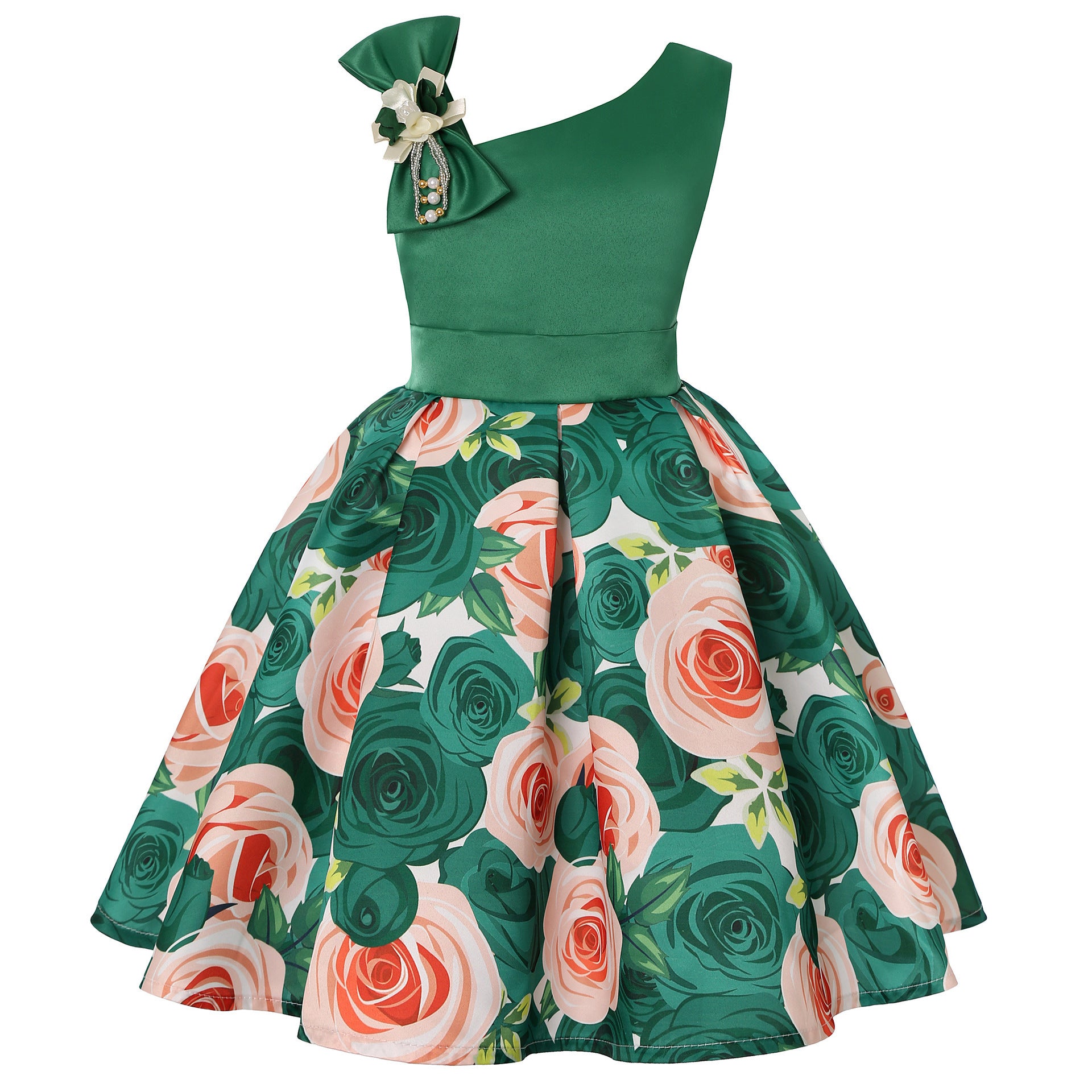 Girls Floral Princess Dresses Digitally Printed