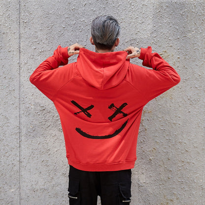 Men's Two Toned Smiling Face Design Hooded Sweater - Mari’Anna Tees