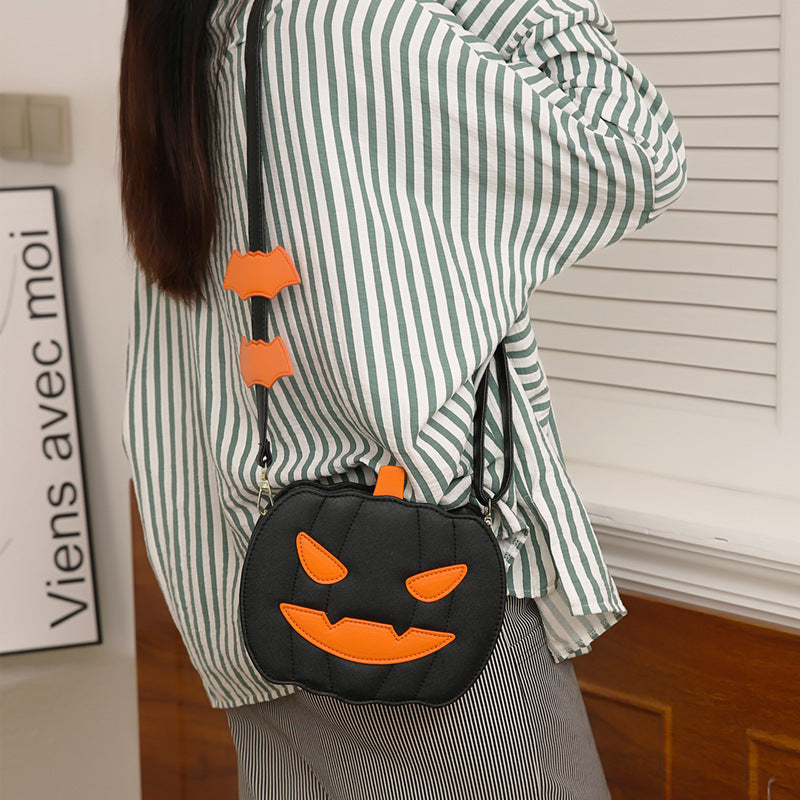 Cute Jack-o'-lantern Crossbody Bag With Bat Personalized Creative Women’s Bag - Mari’Anna Tees