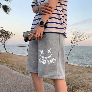 Men's Printed Summer Shorts Trending Loose Style Straight Sports Pants