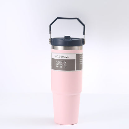 Portable Stainless Steel Hot/Cold Travel Cup Travel With Handle And Cover - Mari’Anna Tees