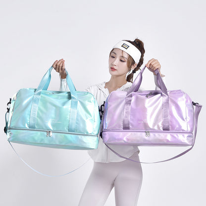 Large Capacity Holographic Duffel Bag with Strap - Mari’Anna Tees