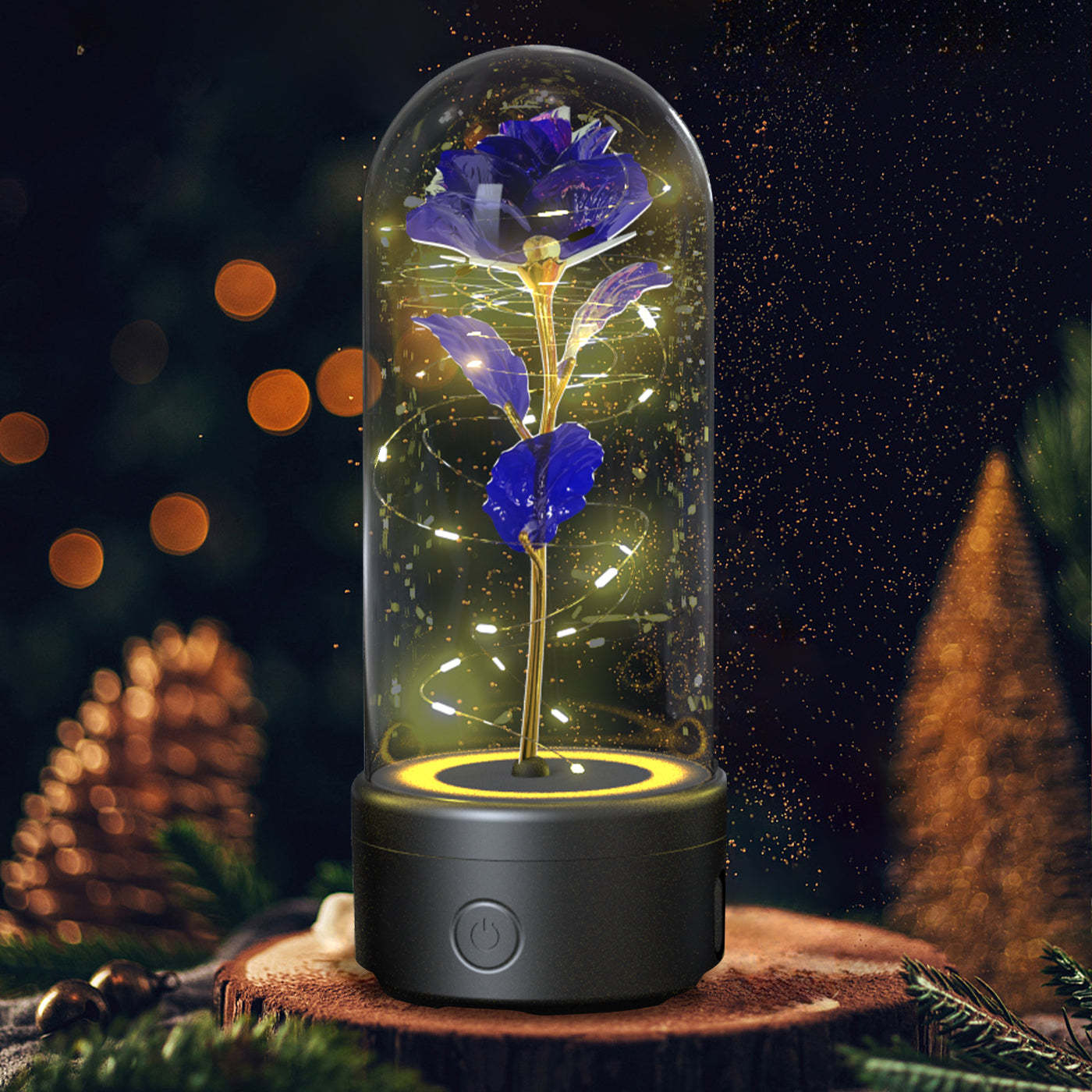 Creative 2 In 1 Glass Rose Flower LED Light And Bluetooth Speaker - Mari’Anna Tees