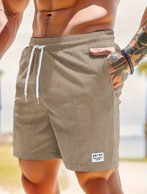 Breathable Corduroy Shorts: Men's Lace-Up Drawstring (Multiple Colors)