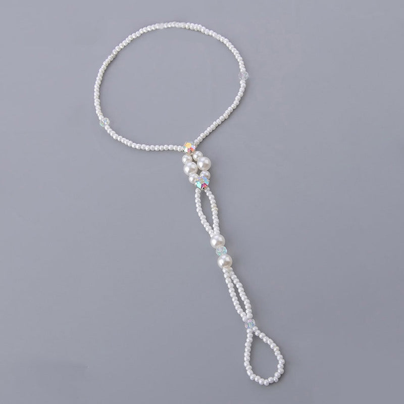 Fashion Pearl Stretch Foot Chain Anklet