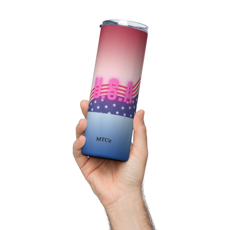 Title: Show your Independence Day spirit with this adorable stainless steel tumbler! #4thofeJuly #america #redwhiteandblue #celebrate #summervibes #picnic