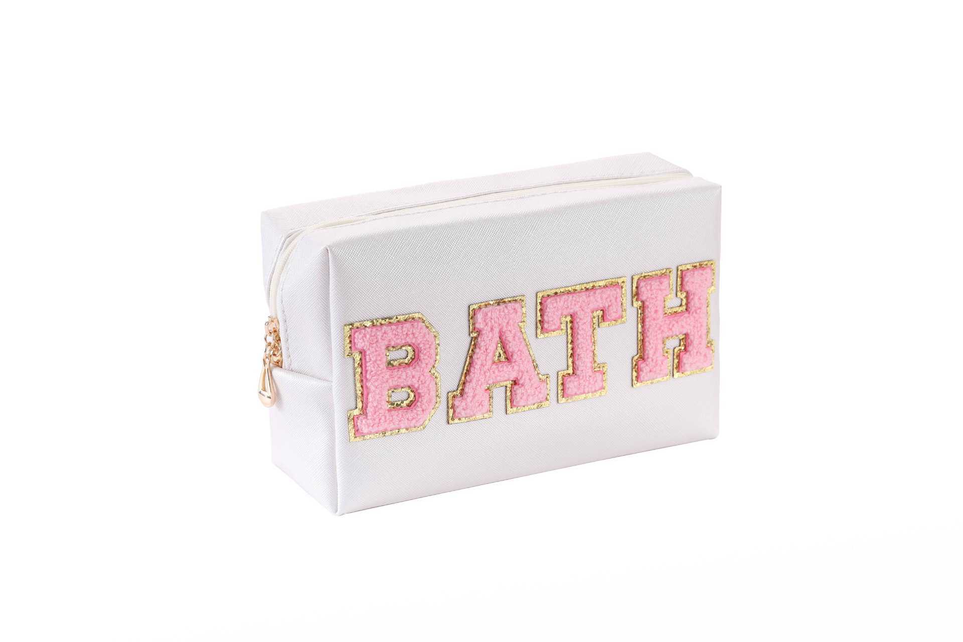 Embroidery Letter Waterproof Travel Toiletries Bag 