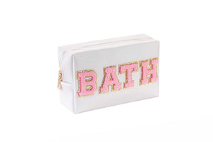 Embroidery Letter Waterproof Travel Toiletries Bag 