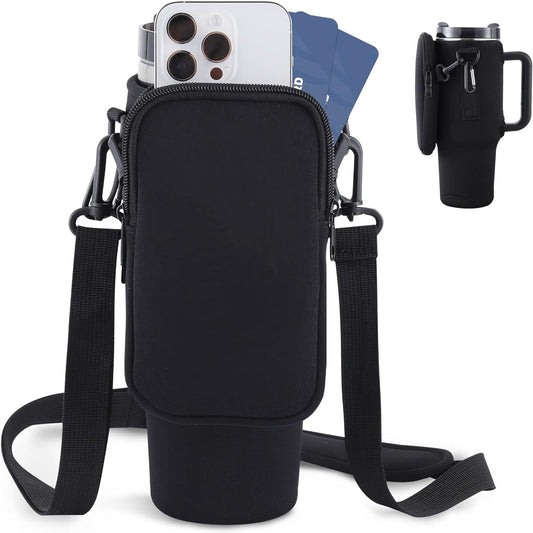 Water Bottle Carrier Bag, Compatible With 40oz Tumbler With Handle With Simple Adjustable Strap