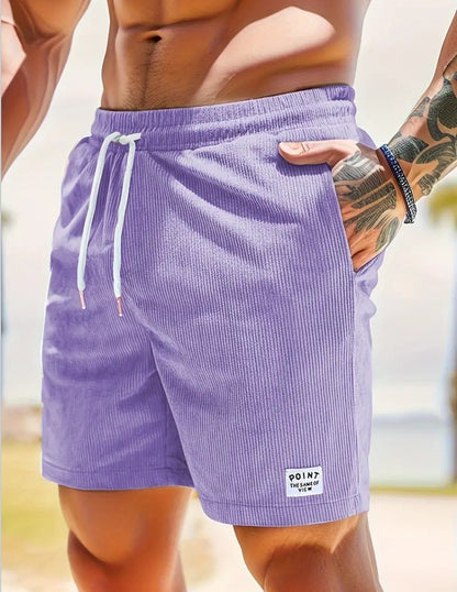 Breathable Corduroy Shorts: Men's Lace-Up Drawstring (Multiple Colors) - Mari’Anna Tees