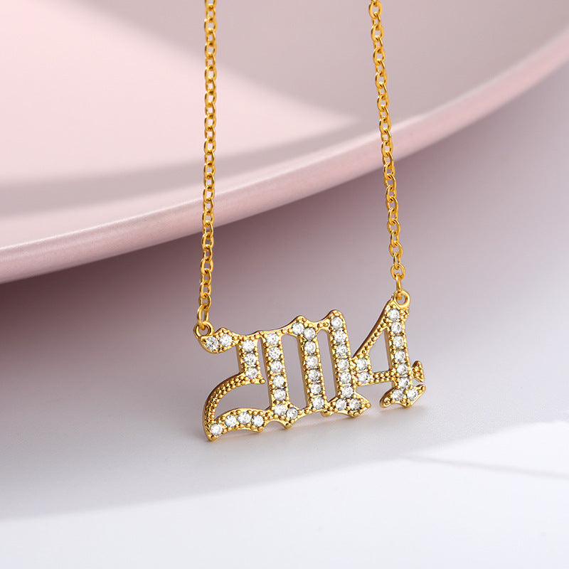 Number Year Plated Necklace