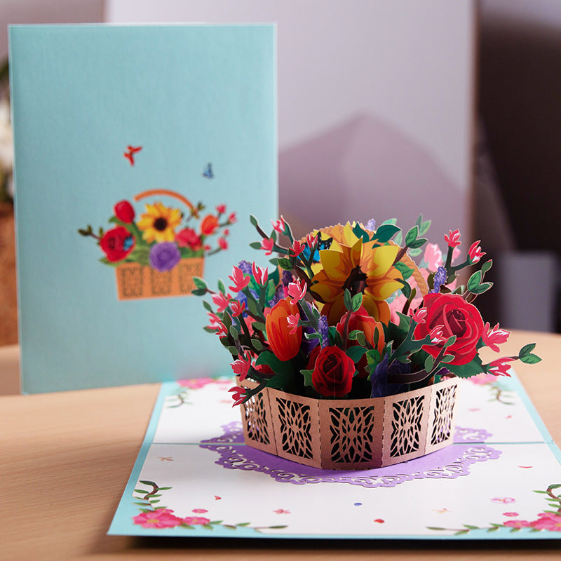 3D PopUp Mother’s Day Flower Bouquet Card 