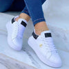 White Lace-Up Sneakers  Low-top Glitter Embellishment Casual Shoes