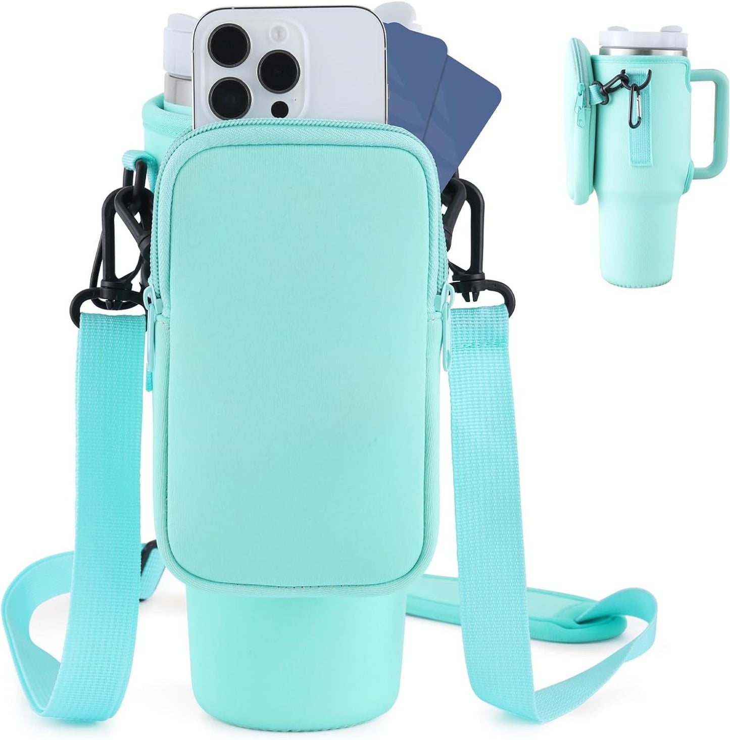 Water Bottle Carrier Bag, Compatible With 40oz Tumbler With Handle With Simple Adjustable Strap - Mari’Anna Tees