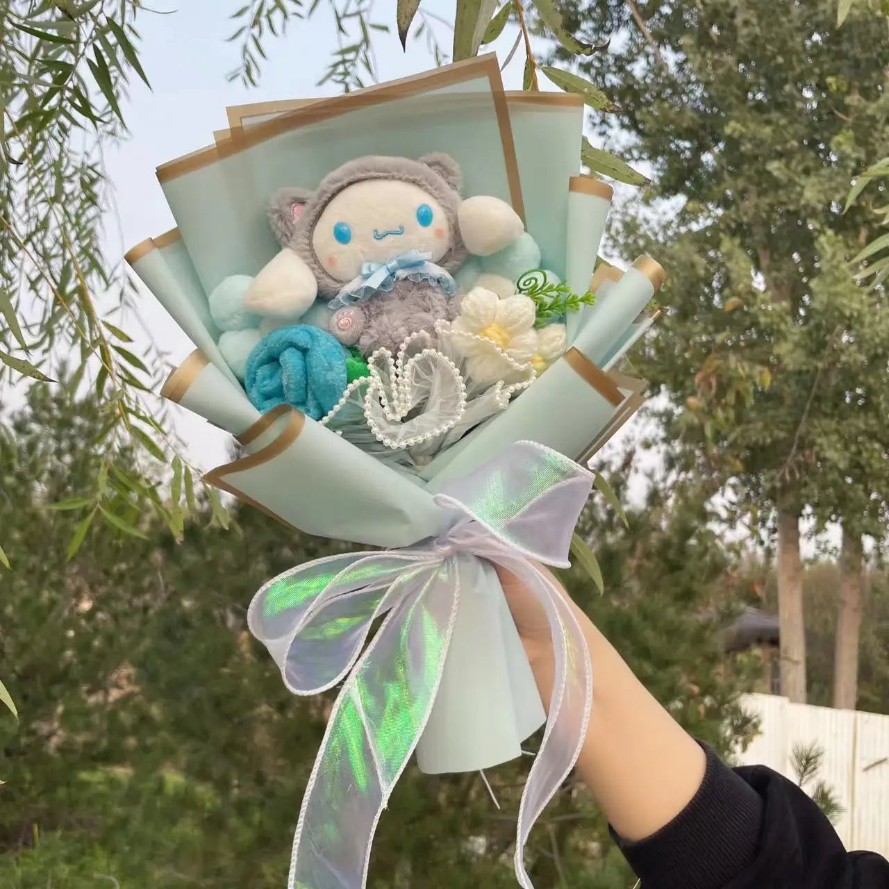 Kawaii Cat Dolls Bouquet with Artificial Flowers| Valentine's Day Gifts