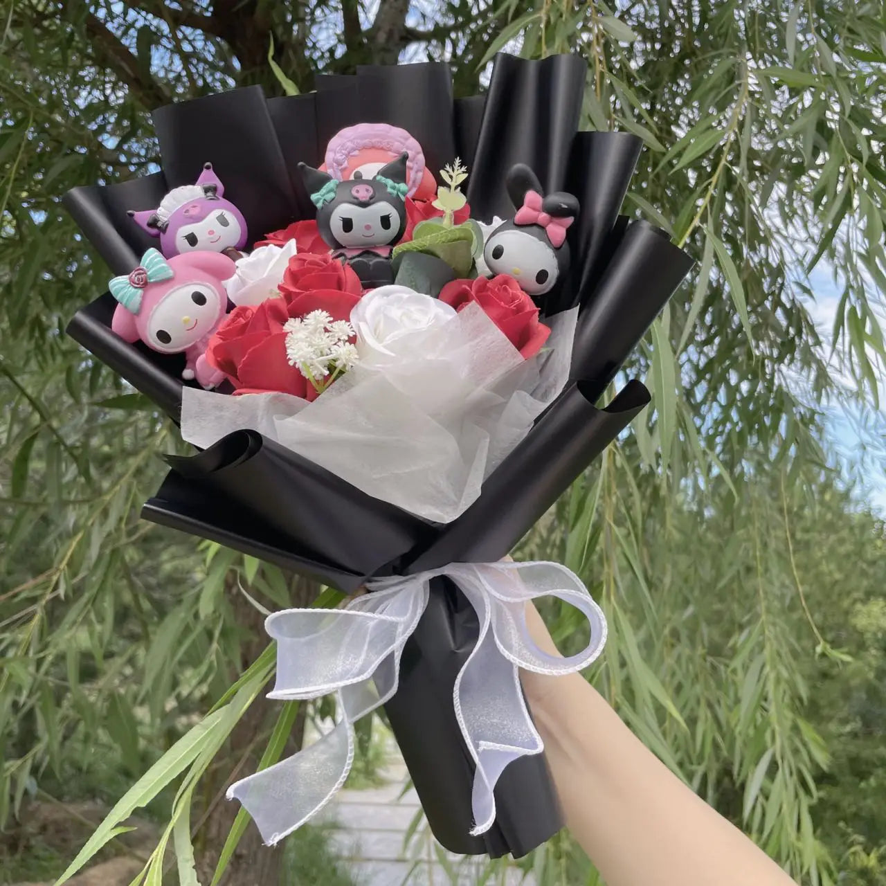 Kawaii Cat Dolls Bouquet with Artificial Flowers| Valentine's Day Gifts