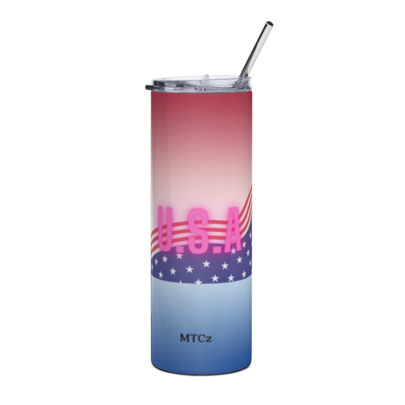 Title: Show your Independence Day spirit with this adorable stainless steel tumbler! #4thofeJuly #america #redwhiteandblue #celebrate #summervibes #picnic