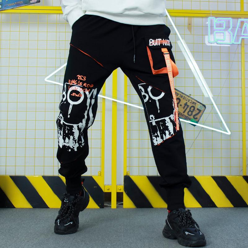 Men’s Trendy Stitching Decorated Loose Pants