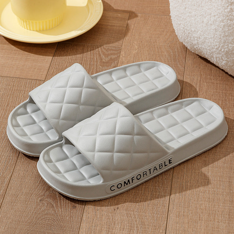 Fashion Slides With Plaid Design Soft-Soled Slippers