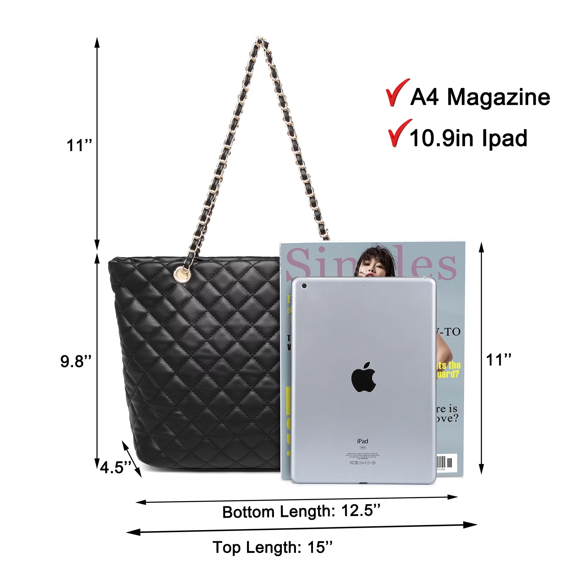 "Poppy Quilted 2-Piece Women's Handbag Set: Leather Tote Bag & Satchel Wallet! 💃✨"