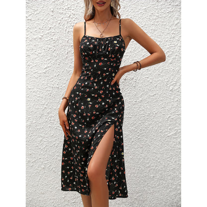Chic Polka Dot Split Maxi Dress - Summer Style