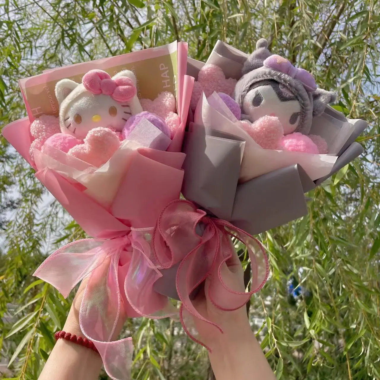 Kawaii Cat Dolls Bouquet with Artificial Flowers| Valentine's Day Gifts